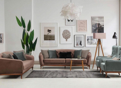 Luxus Sofagarnitur Sofa Garnitur Sofas 4+3+1 Sitzer Stoff 3tlg Couch Set Polster